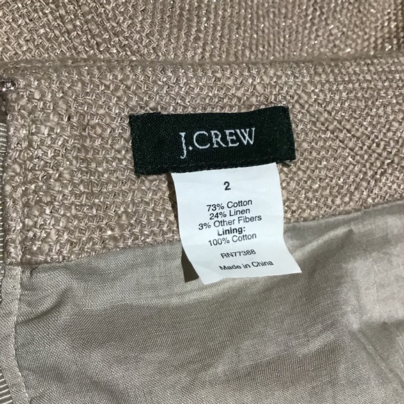 J CREW LIGHT TAN SHIMMER WOVEN LINED SKIRT - Picture 3 of 9